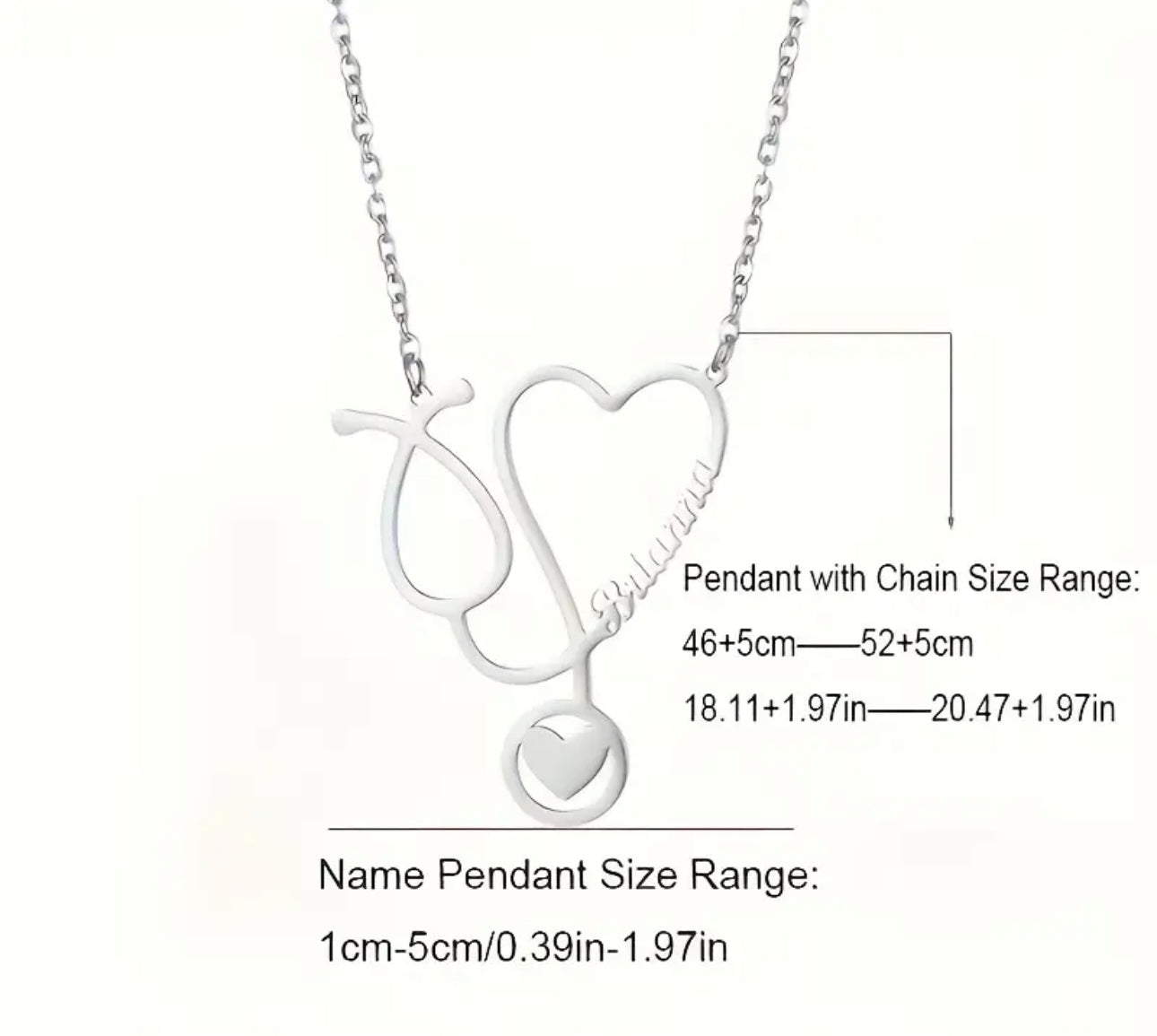 Custom Stethoscope Name Necklace