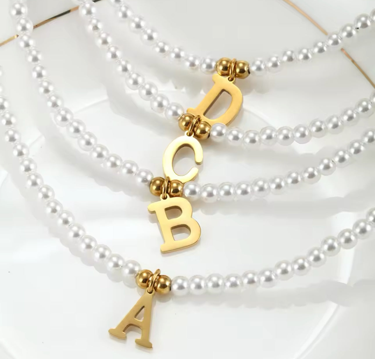 Custom Initials Pearl Choker