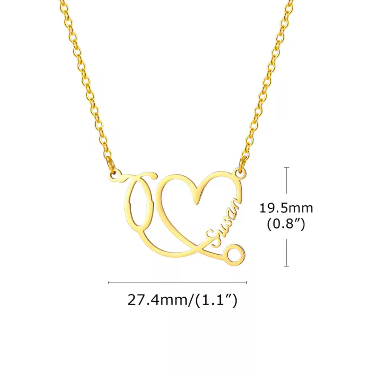 MedHeart stethoscope Custom Necklace