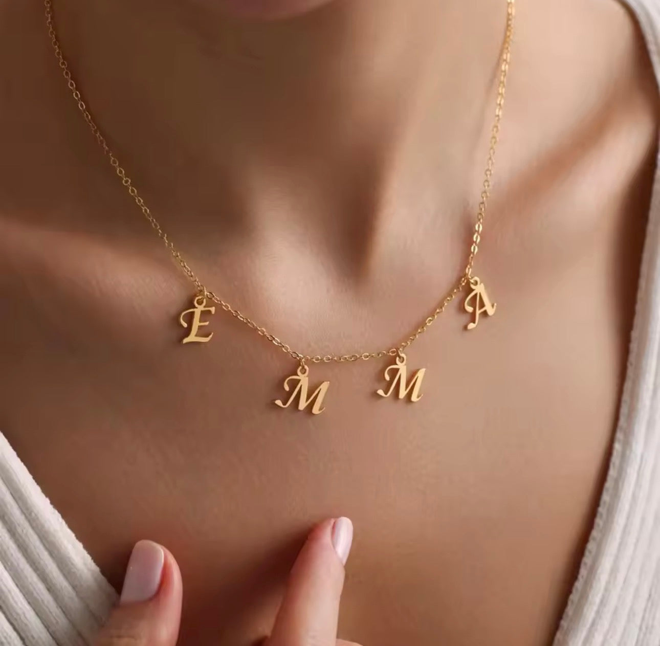 Berlin Initial name necklace
