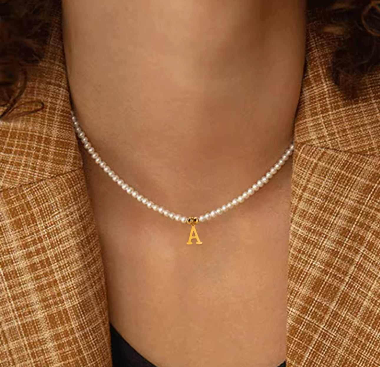 Custom Initials Pearl Choker