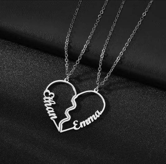 Couple heart necklace