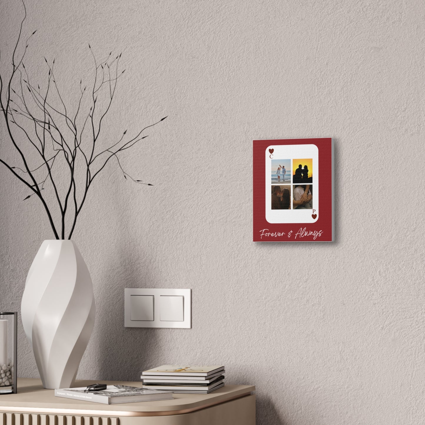 Canvas Personalized "Forever & Always" Personalized Photo Playing Card