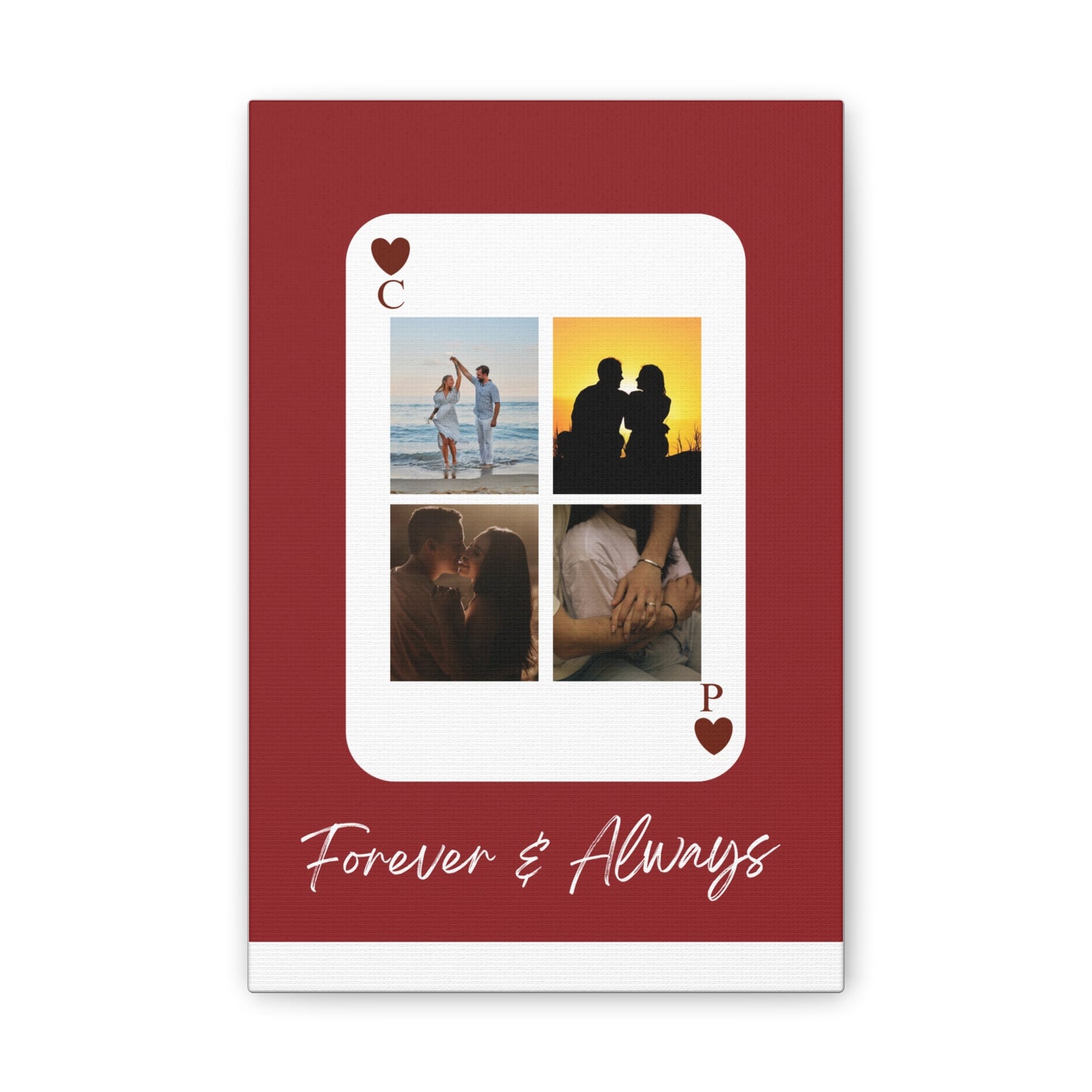 Canvas Personalized "Forever & Always" Personalized Photo Playing Card
