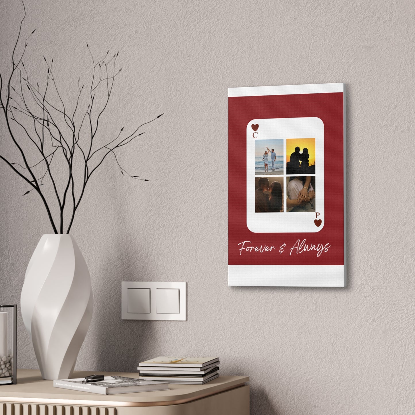 Canvas Personalized "Forever & Always" Personalized Photo Playing Card