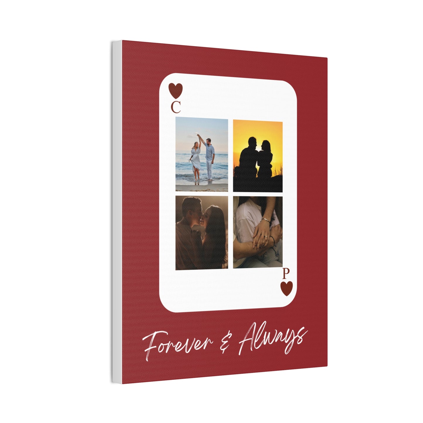 Canvas Personalized "Forever & Always" Personalized Photo Playing Card