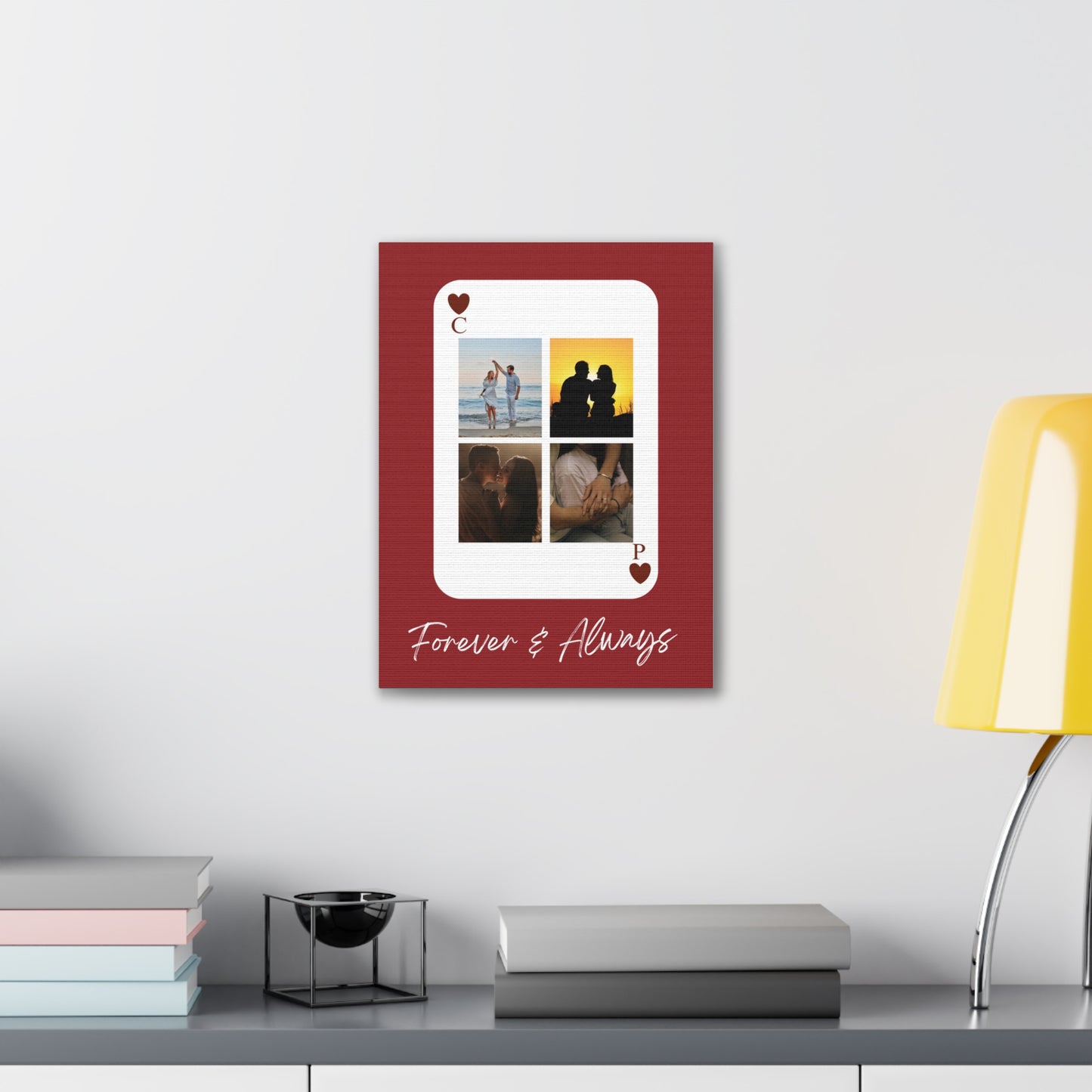 Canvas Personalized "Forever & Always" Personalized Photo Playing Card