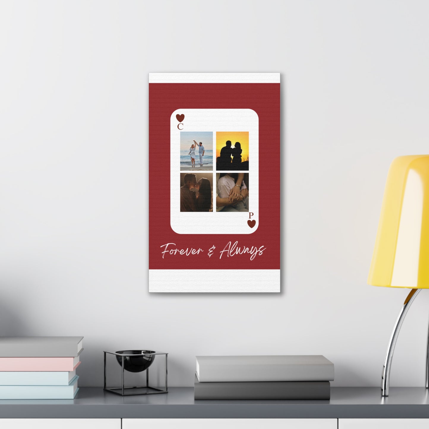 Canvas Personalized "Forever & Always" Personalized Photo Playing Card