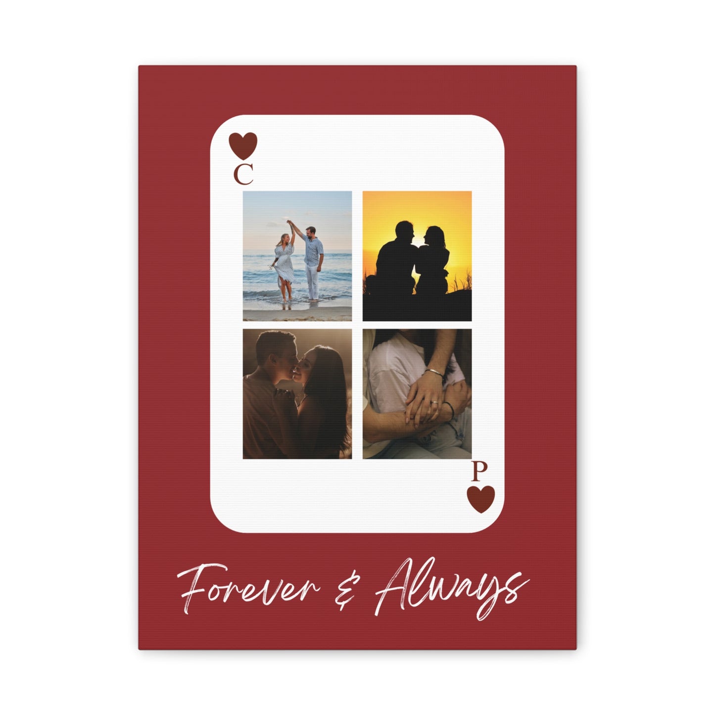 Canvas Personalized "Forever & Always" Personalized Photo Playing Card