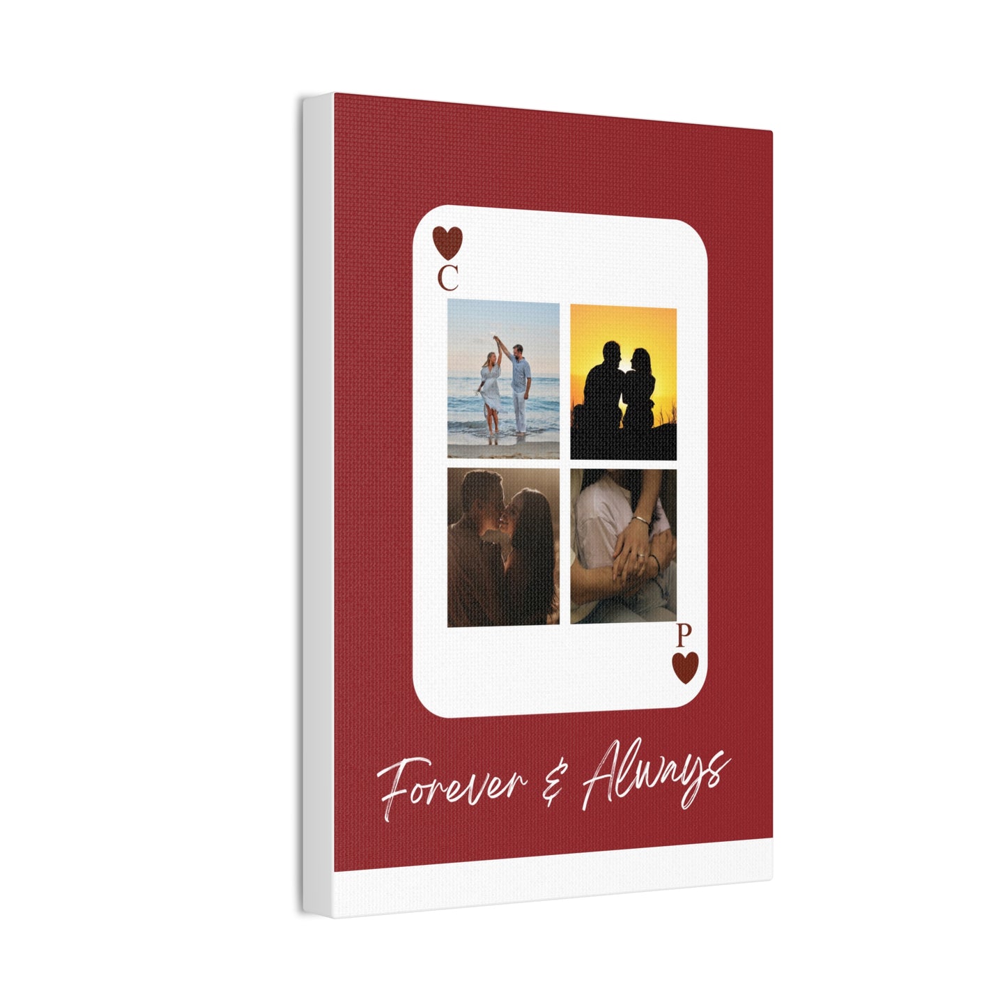Canvas Personalized "Forever & Always" Personalized Photo Playing Card