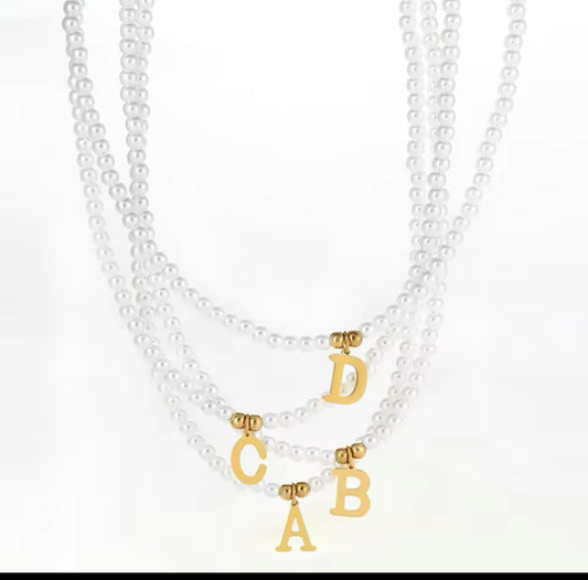 Custom Initials Pearl Choker