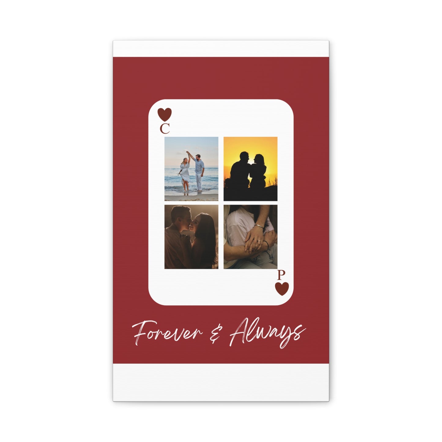 Canvas Personalized "Forever & Always" Personalized Photo Playing Card