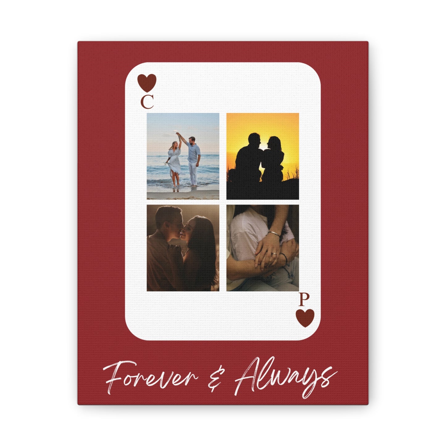 Canvas Personalized "Forever & Always" Personalized Photo Playing Card