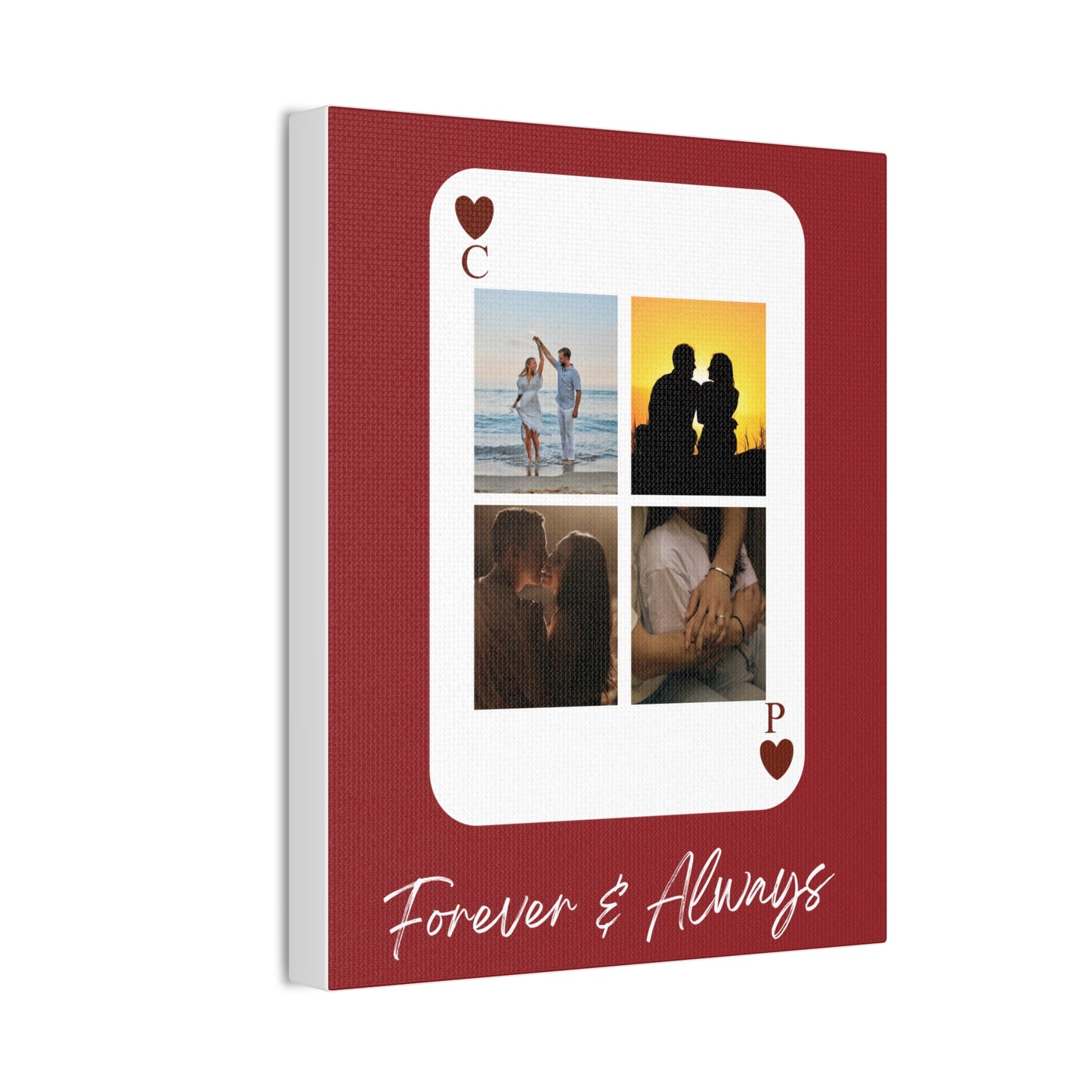 Canvas Personalized "Forever & Always" Personalized Photo Playing Card