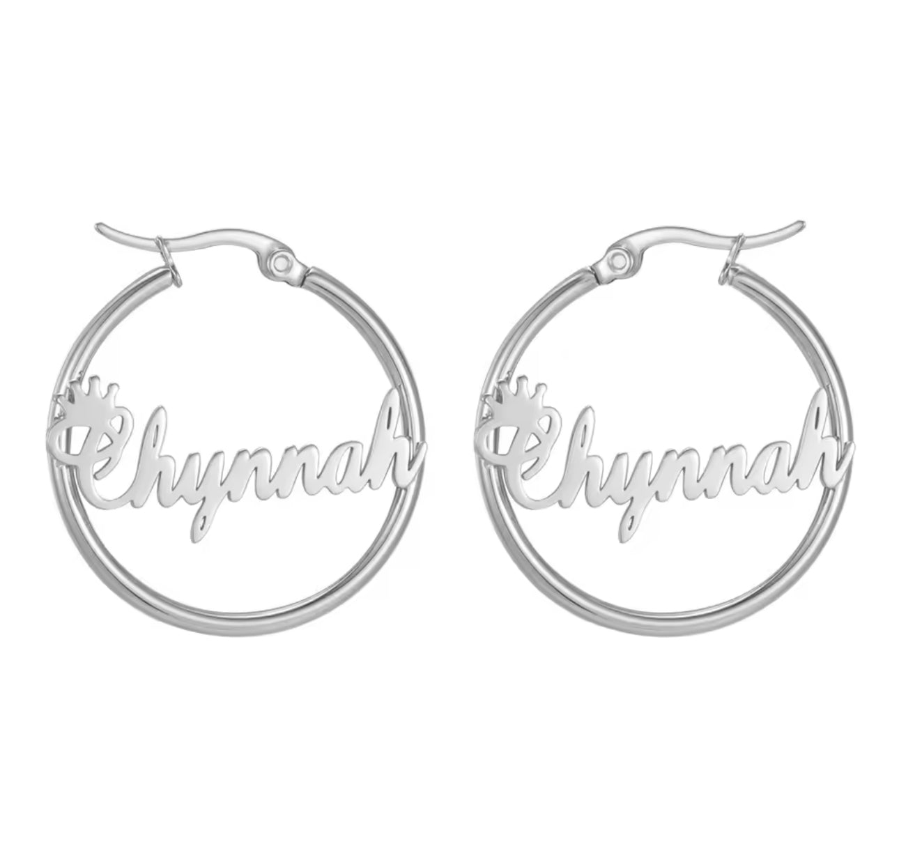 Signature Name Hoop Earrings