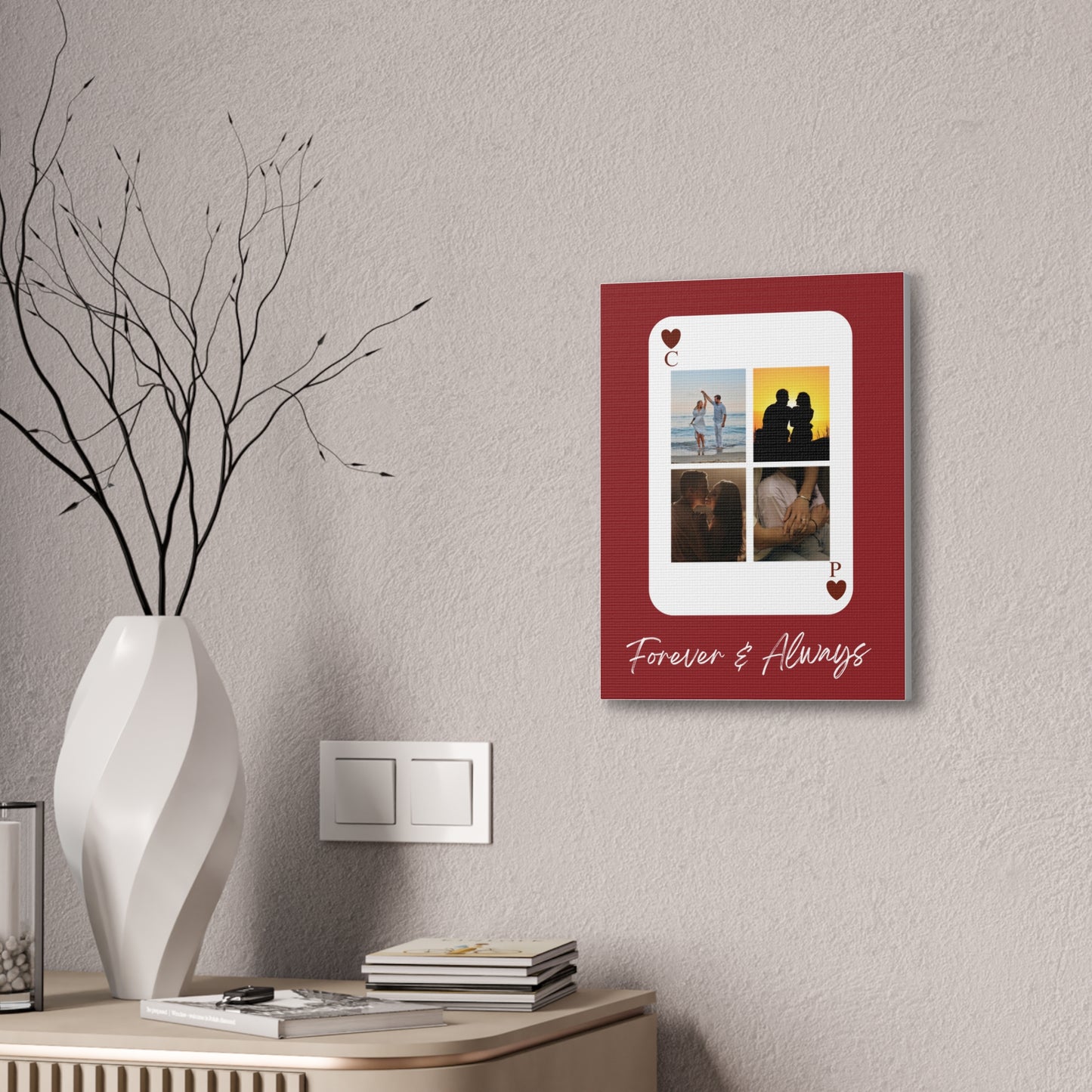Canvas Personalized "Forever & Always" Personalized Photo Playing Card