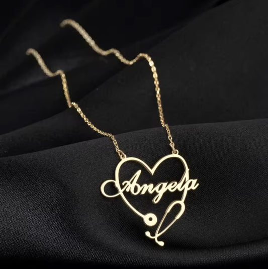 Heartbeat stethoscope Custom Necklace