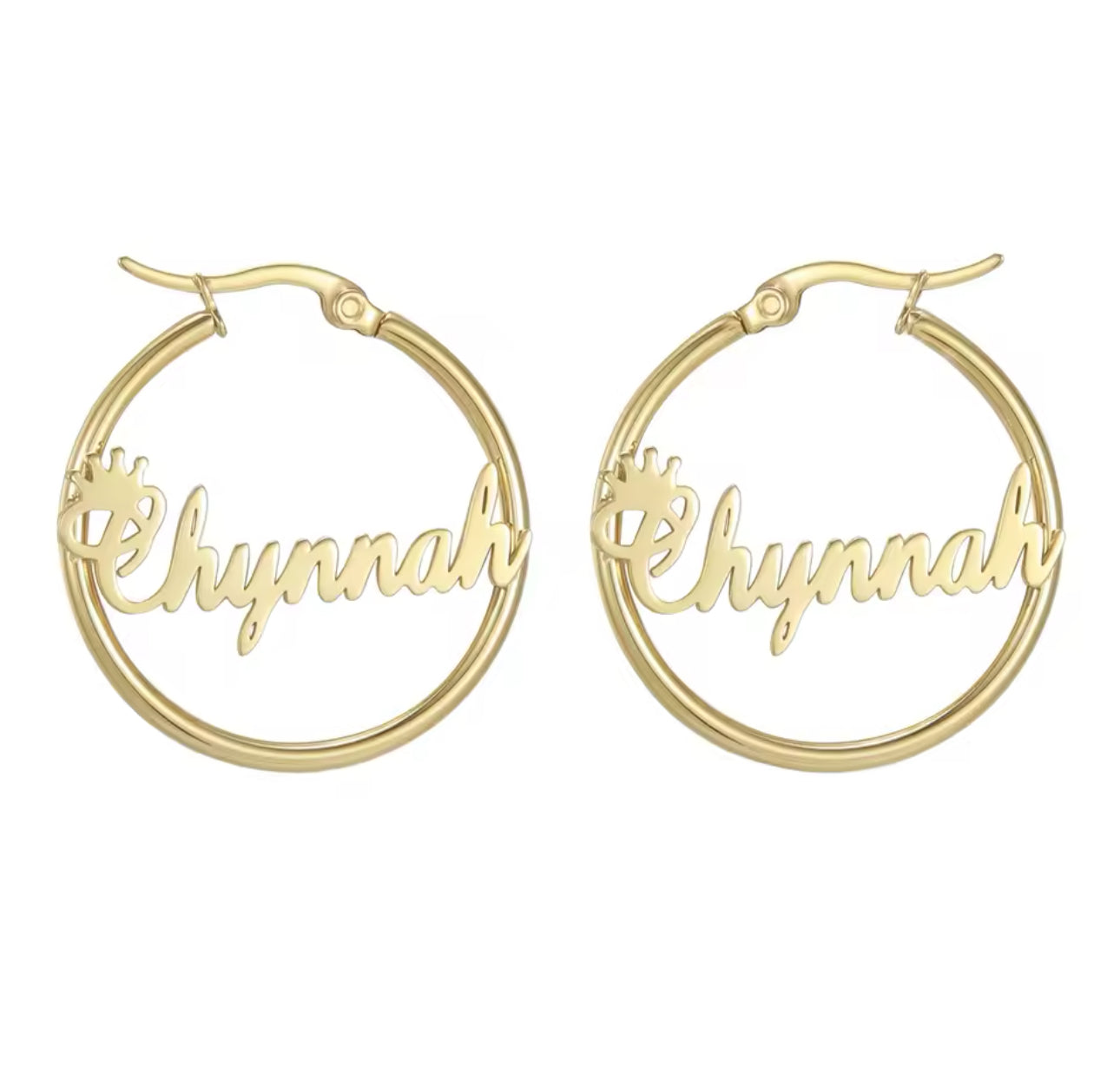 Signature Name Hoop Earrings