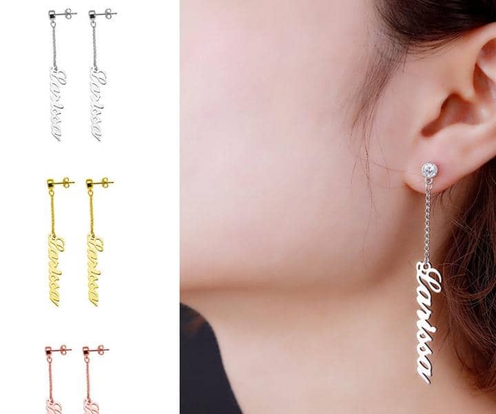 Earrings custom name