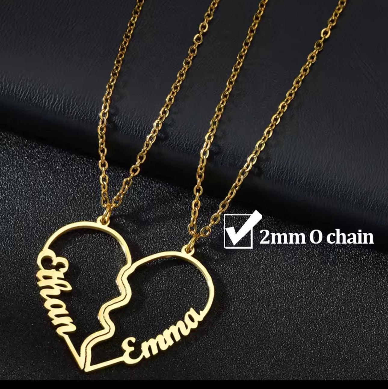 Couple heart necklace