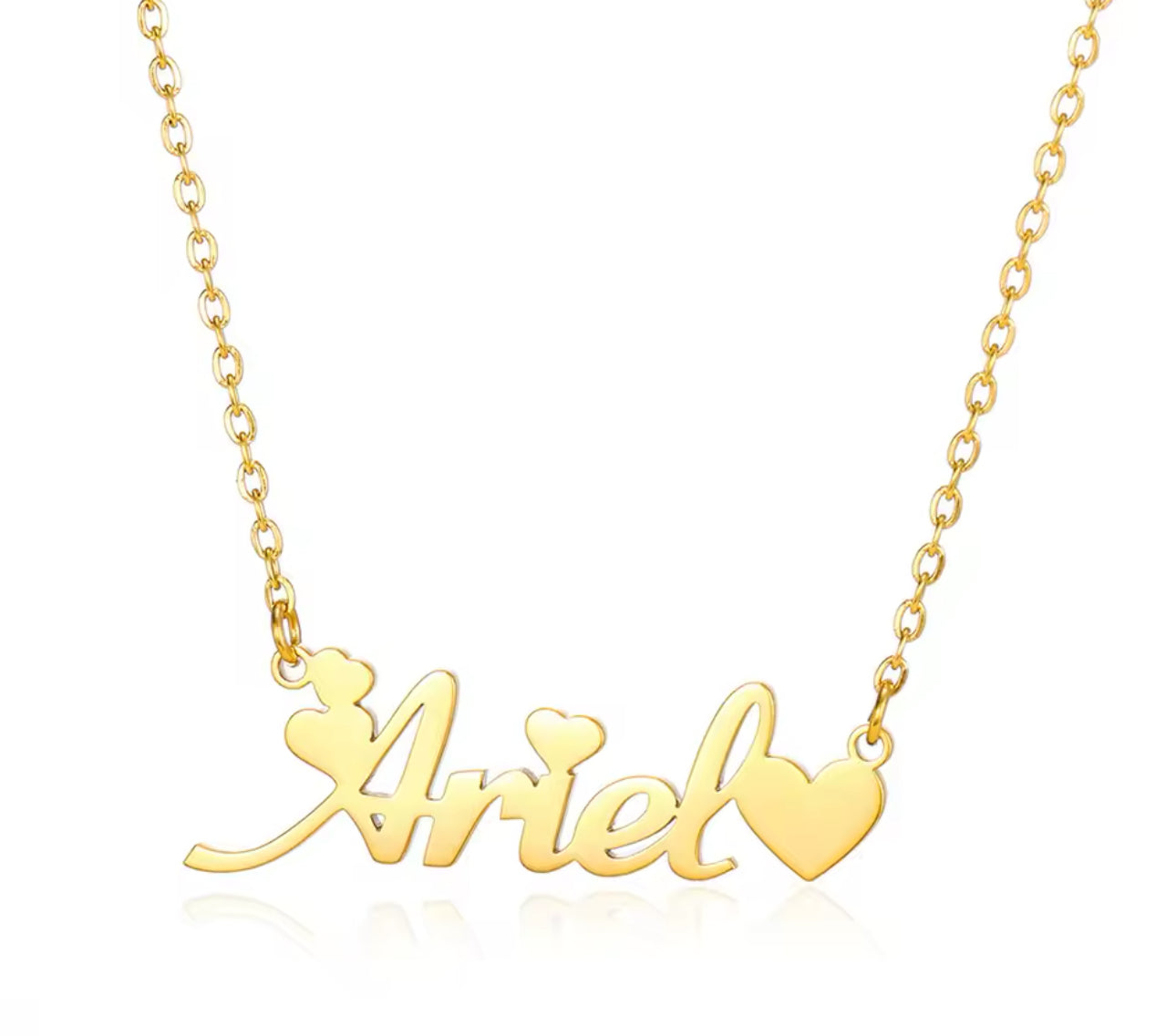 Collier personnalisé avec nom et cœur