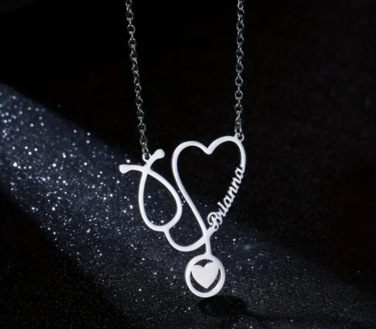 Custom Stethoscope Name Necklace